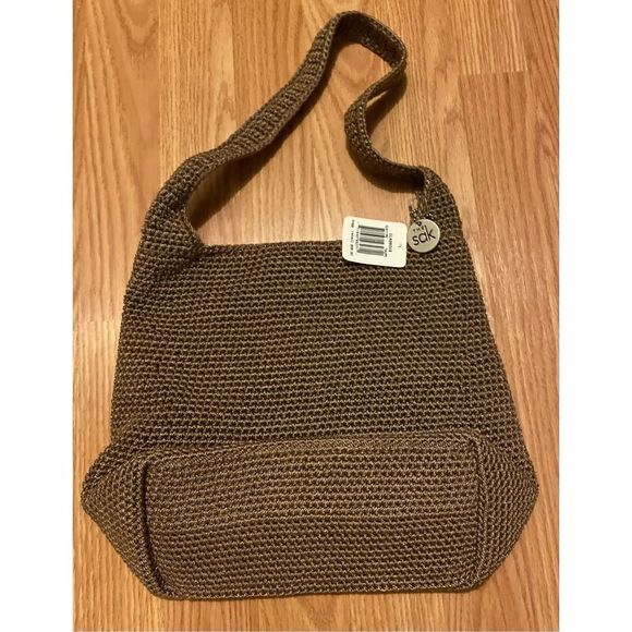 The SAK CLASSICS Taupe Crochet Shoulder Bag Purse NWT - Picture 2 of 11
